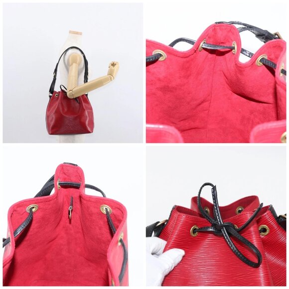 LOUIS VUITTON Epi Petit Noe Shoulder Bag Bicolor Black Red - Picture 14 of 15